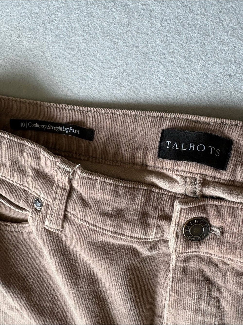 Talbots Straight-Leg Corduroy Pants in Camel sz 10 - Picture 4 of 8